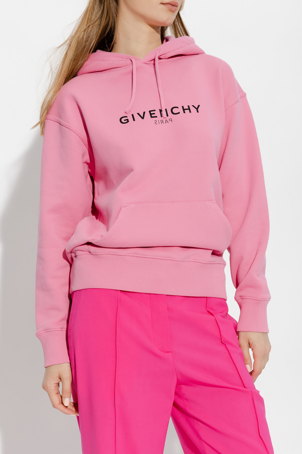 Pink Hoodie with logo Givenchy givenchy logo print cropped cotton sweatshirt item SchaferandweinerShops Aruba